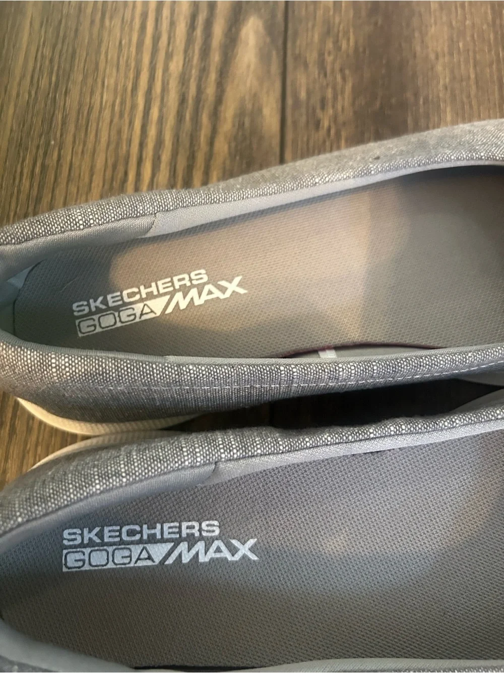 Skechers Gray Slip-On Ballet Flats with Goga Max Insole